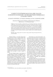 Stability of extemporaneous enalapril maleate suspensions