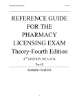 REFERENCE GUIDE FOR THE PHARMACY LICENSING EXAM