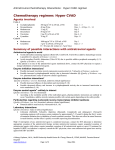 Chemotherapy regimen: Hyper CVAD