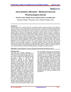 Review Article Amla (Emblica officinalis) – Medicinal Food and