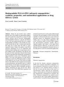 Biodegradable PLGA-b-PEG polymeric nanoparticles: synthesis