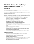 Affordable Housing Property Manager Senior Community – Tampa, FL