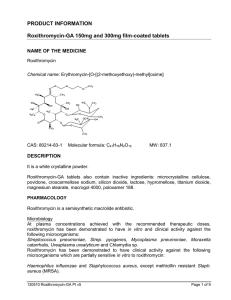 PRODUCT INFORMATION Roxithromycin