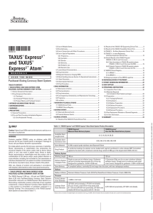 TAXUS I, II SR, IV, and V