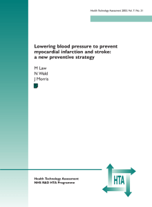 HTA Lowering blood pressure to prevent myocardial infarction and stroke: