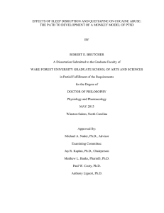 EFFECTS OF SLEEP DISRUPTION AND QUETIAPINE ON COCAINE ABUSE: