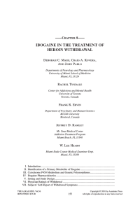 IBOGAINE IN THE TREATMENT OF HEROIN WITHDRAWAL ——Chapter 8——