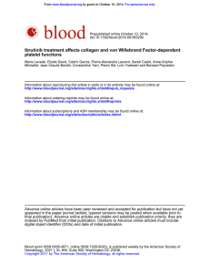 Ibrutinib treatment affects collagen and von Willebrand Factor-dependent platelet functions