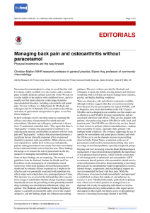Paracetamol and Back Pain - Chiropractors` Association of Australia