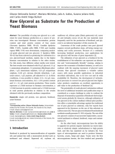 Raw Glycerol as Substrate for the Production of Yeast Biomass