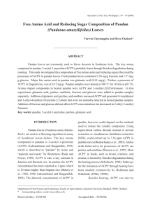 Free Amino Acid and Reducing Sugar Composition of Pandan