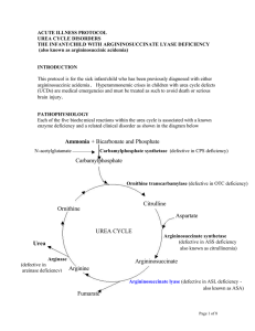 Argininosuccinate Citrulline Arginine Ornithine Aspartate