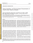 Cloning, Expression, and Pharmacological Characterization of a
