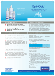 the Epi-Otic Product Information Sheet as shown below