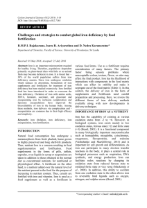 Challenges and strategies to combat global iron deficiency by food