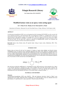 Modified ketone resin as an epoxy resin curing agent