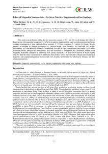 Effect of Magnetite Nanoparticles (Fe3O4) as Nutritive Supplement