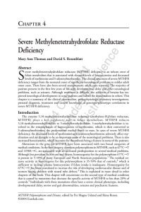S Severe Methylenetetrahydrofolate Reductase Deficiency C