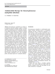 Stenotrophomonas Antimicrobial therapy for maltophilia infections REVIEW