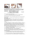 PIGEON GENETICS NEWSLETTER EMAIL SEPTEMBER 2010