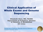 Clinical Application of Whole Exome and Genome