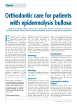 Orthodontic care for patients with epidermolysis bullosa