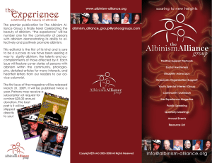 TAAG Brochure - The Albinism Alliance Group