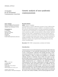 Genetic analysis of non-syndromic craniosynostosis