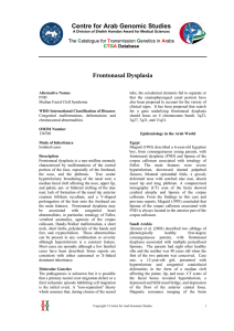 Frontonasal Dysplasia - Center for Arab Genomic Studies