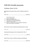 ESID 2014 Scientific programme Wednesday, October 29, 2014 PID