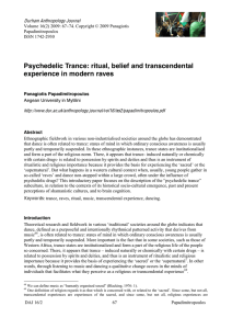 Psychedelic Trance: ritual, belief and transcendental experience in