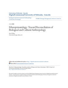 Ethnoprimatology: Toward Reconciliation of Biological and Cultural