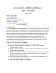 Environment and Cultural Behavior ANT 4403