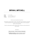 Bryan Mitchell Resume - Bryan Mitchell Portfolio