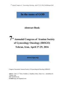 In the name of GOD Abstract Book 7th Annualal Congress of Iranian