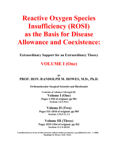 Reactive Oxygen Species Insufficiency (ROSI)