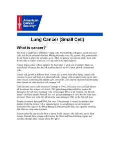 Lung Cancer (Small Cell) What is cancer?