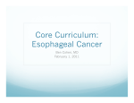 Core Curriculum: Esophageal Cancer Ben Cohen, MD February 1, 2011
