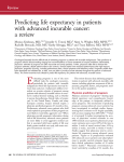 Predicting life expectancy in patients with advanced incurable cancer: a review