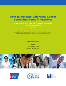 How to Increase Colorectal Cancer Screening Rates in Practice: Toolbox and Guide