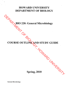 General Microbiology - Department of Biology, Howard University