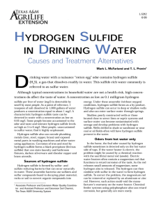 Hydrogen Sulfide in Drinking Water