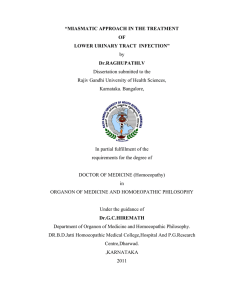 “MIASMATIC APPROACH IN THE TREATMENT OF LOWER URINARY TRACT  INFECTION” Dr.RAGHUPATHI.V