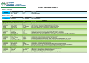 PLENARIES, SYMPOSIA AND WORKSHOPS