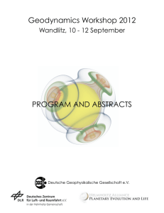 Geodynamics Workshop 2012 PROGRAM AND ABSTRACTS