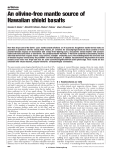 An olivine-free mantle source of Hawaiian shield