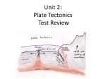 Unit 2: Plate Tectonics Test Review