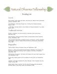 Reading List - Natural Dharma Fellowship