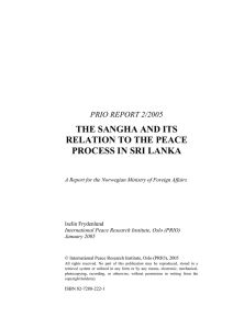 the sangha and its relation to the peace process in sri lanka