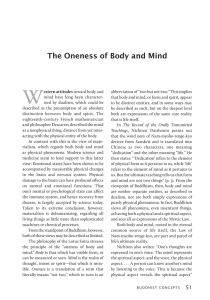 Buddhist Concepts: The Oneness of Body and Mind